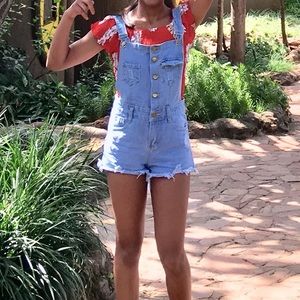 cutest denim overalls